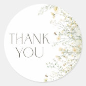 Boho Wildblume Bee Baby Dusche Runder Aufkleber (Vorderseite)