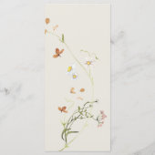 Boho Wildblume Bee Beige Brautparty Menükarte (Rückseite)