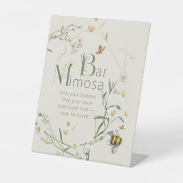 Boho Wildblume Bee Brautparty Mimosa Bar Sockelschild