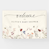 Boho Wildblume Bees Baby Dusche Begrüßungszeichen Banner (Horizontal)