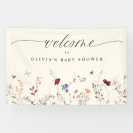 Boho Wildblume Bees Baby Dusche Begrüßungszeichen Banner