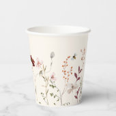 Boho Wildblume Bees Baby Dusche Pappbecher (Rückseite)