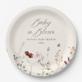 Boho Wildblume Bees Floral Baby Dusche Pappteller (Vorderseite)