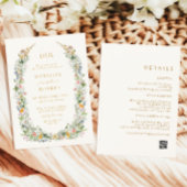 Boho Wildblume Beige All in One Wedding Folieneinladung