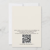 Boho Wildblume Beige Elegante QR-Code-Hochzeit Einladung (Rückseite)