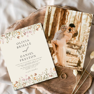 Boho Wildblume Beige Foto Garden Wedding