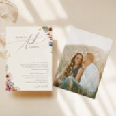 Boho Wildblume | Beige Foto Traditionelle Hochzeit Einladung