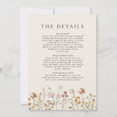 Boho Wildblume Beige Garden Hochzeiten Details Einladung (Vorderseite)