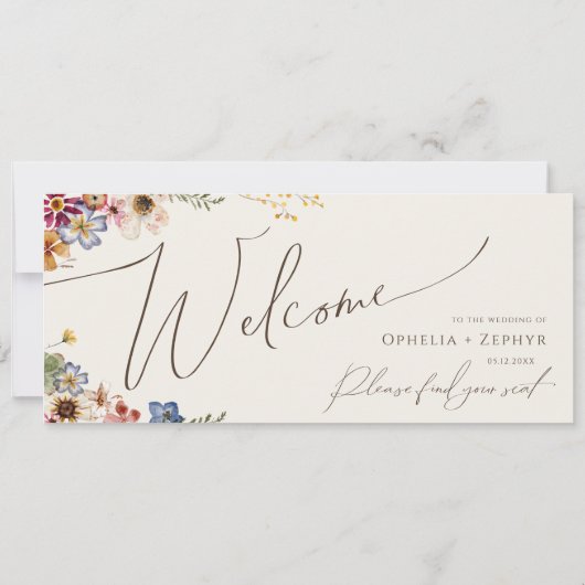 Boho Wildblume Beige Garden Seekartenleiter (Rückseite)