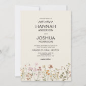 Boho Wildblume Beige Garden Wedding Einladung (Vorderseite)