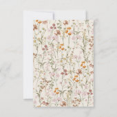 Boho Wildblume Beige Garden Wedding Einladung (Rückseite)