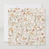 Boho Wildblume Beige Garden Wedding Einladung (Rückseite)