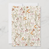 Boho Wildblume Beige Garden Wedding Einladung (Rückseite)