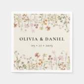 Boho Wildblume Beige Garden Wedding Serviette (Vorderseite)