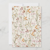Boho Wildblume Beige Probe Dinner Einladung (Rückseite)