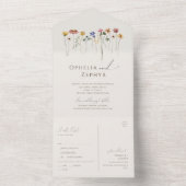 Boho Wildblume | Beige Siegel für Lässiges Foto un All In One Einladung (Innen Boden)