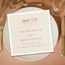 Boho Wildblume Beige Terrakotta Hochzeit