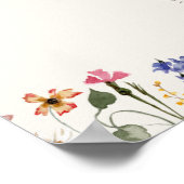 Boho Wildblume | Beige Tischnummer Sitzkarte Poster (Ecke)
