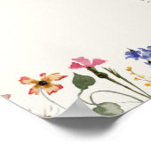Boho Wildblume | Beige Tischnummer Sitzplan Poster (Ecke)
