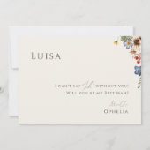 Boho Wildblume | Beige Trauzeuge Vorschlag Card Einladung (Rückseite)