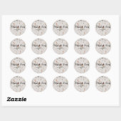 Boho Wildblume beige Wedding danke Runder Aufkleber (Blatt)
