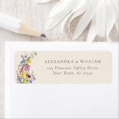 Boho Wildblume Beige Wedding Rücksendeadresse (Insitu)