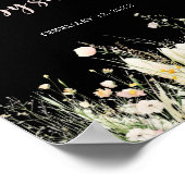 Boho Wildblume Black Baby Dusche Willkommen Poster (Ecke)