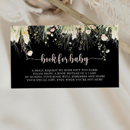 Boho Wildblume Black Baby Showbuchanfrage Begleitkarte