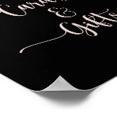 Boho Wildblume Black Cards and Gifts Sign Poster (Ecke)