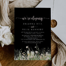 Boho Wildblume Black Elopement Empfang Einladung