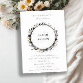 Boho Wildblume Black Fall Wreath Babydusche Einladung