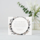 Boho Wildblume Black Fall Wreath Wedding Detail Begleitkarte (Stehend Vorderseite)