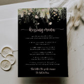 Boho Wildblume Black Wedding Kissing Menu Game