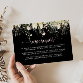 Boho Wildblume Black Wedding Rezept Anfrage Begleitkarte