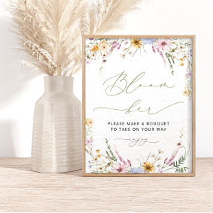 Boho Wildblume Bloom   Blume Bar Poster