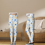 Boho Wildblume Blue Yellow Floral Yoga Leggings<br><div class="desc">Wunderschöne blaue und gelbe Wildblumen auf den Yoga-Hosen dieser Damen.</div>