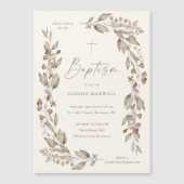 Boho Wildblume Blumengeschlecht Neutrale Taufe Magnetkarte (Vorderseite)