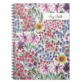 Boho Wildblume Blumenmuster Hütte Wasserfarbe Notizblock (Vorderseite)