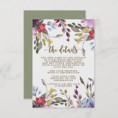 Boho Wildblume Blumenzettel Begleitkarte (Vorne/Hinten)