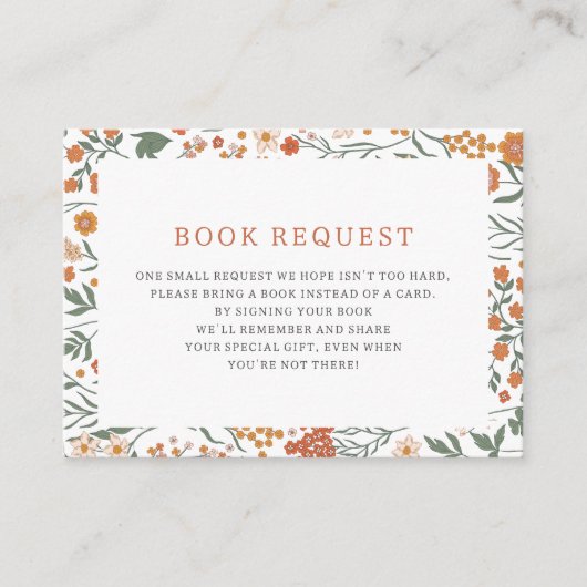 Boho Wildblume Book Request Begleitkarte (Vorderseite)