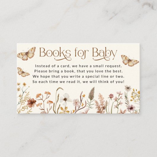 Boho Wildblume Books for Baby Request Begleitkarte (Vorderseite)