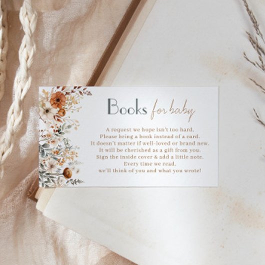 Boho Wildblume Books for Baby Shooting Ticket Begleitkarte