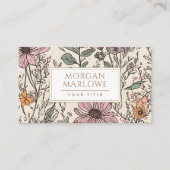 Boho-Wildblume Botanisch-floral Visitenkarte (Vorderseite)