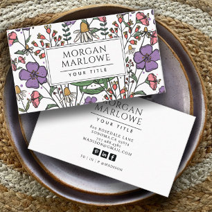 Boho-Wildblume Botanisch-floral Visitenkarte