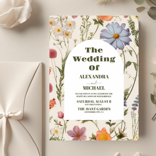 Boho Wildblume Botanische Hochzeit