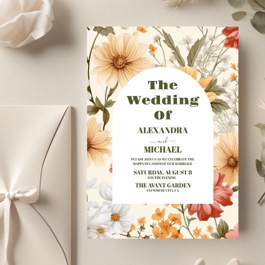 Boho Wildblume Botanische Hochzeit
