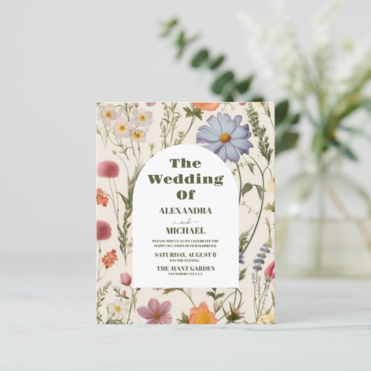 Boho Wildblume Botanische Hochzeit (Stehend Vorderseite)