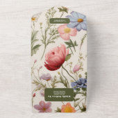 Boho Wildblume Botanische Hochzeit All In One Einladung (Außenbereich)