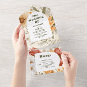 Boho Wildblume Botanische Hochzeit All In One Einladung (Abreißen)