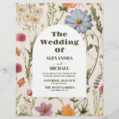 Boho Wildblume Botanische Hochzeit Flyer (Vorne)